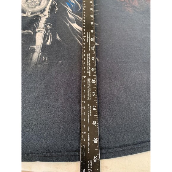 Vintage Y2K Grim Reaper Angel Biker Distressed Tshirt Size XXL - Picture 5 of 7